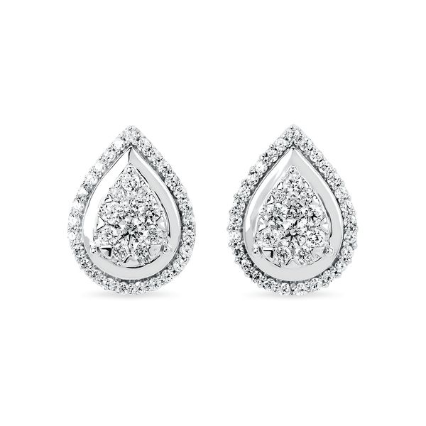 14k White Gold Diamond Earrings Karadema Inc Orlando, FL