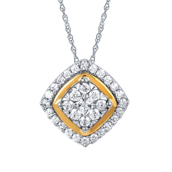 14k White & Yellow Gold Diamond Pendant Nesemann's Diamond Center Plymouth, WI