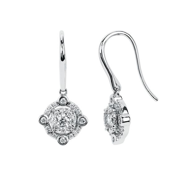 14k White Gold Diamond Earrings Lewis Jewelers, Inc. Ansonia, CT