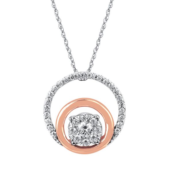 14k White & Rose Gold Diamond Pendant Lewis Jewelers, Inc. Ansonia, CT