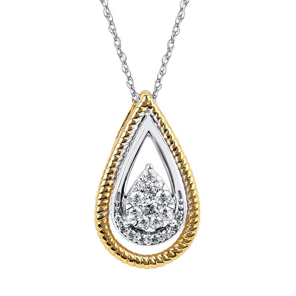 14k Yellow & White Gold Diamond Pendant Morin Jewelers Southbridge, MA