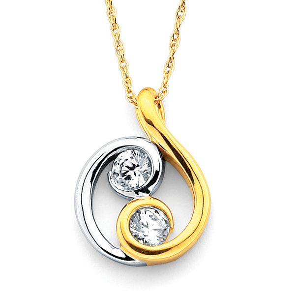 14k Yellow & White Gold Diamond Pendant Scirto's Jewelry Lockport, NY