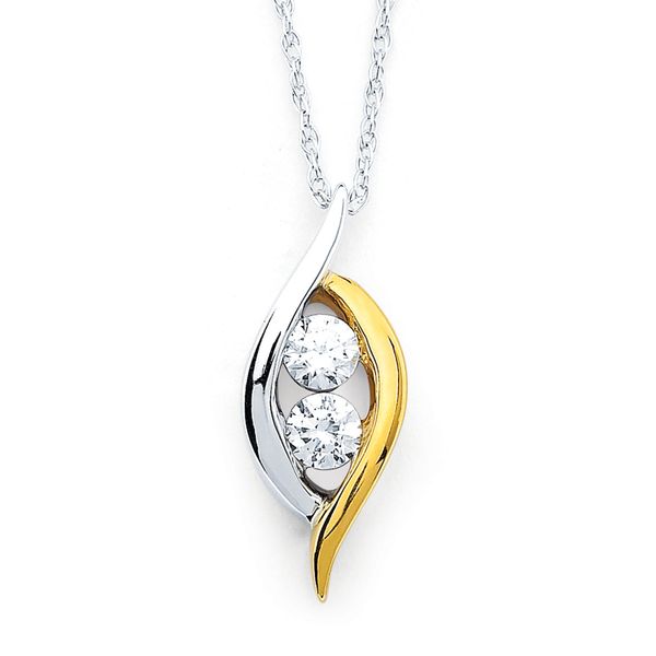 14k White & Yellow Gold Diamond Pendant Morin Jewelers Southbridge, MA