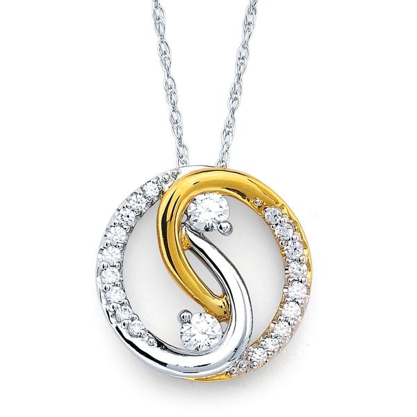 14k White & Yellow Gold Diamond Pendant Scirto's Jewelry Lockport, NY