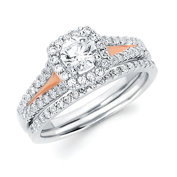 14k White & Rose Gold Bridal Set Arnold's Jewelry and Gifts Logansport, IN