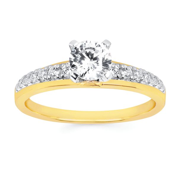 14k Yellow & White Gold Bridal Set Image 2 Nyman Jewelers Inc. Escanaba, MI