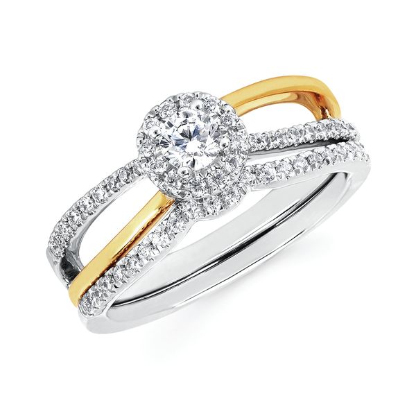 Celebration 14k White And Yellow Gold Engagement Set Davidson
