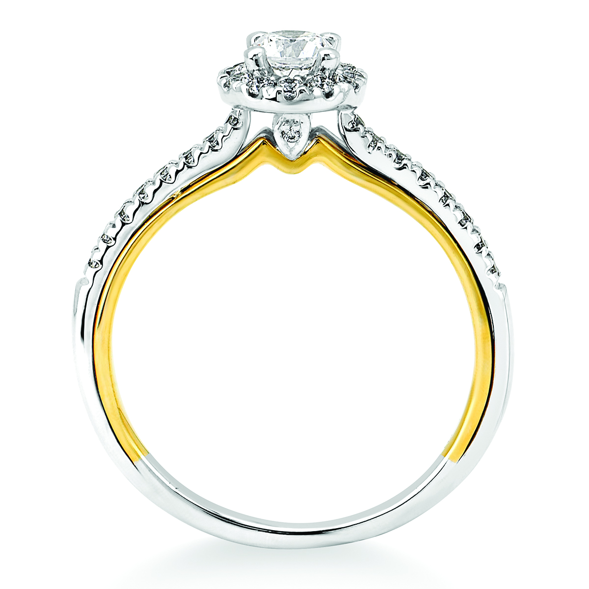14k White & Yellow Gold Bridal Set Image 3 Davidson Jewelers East Moline, IL