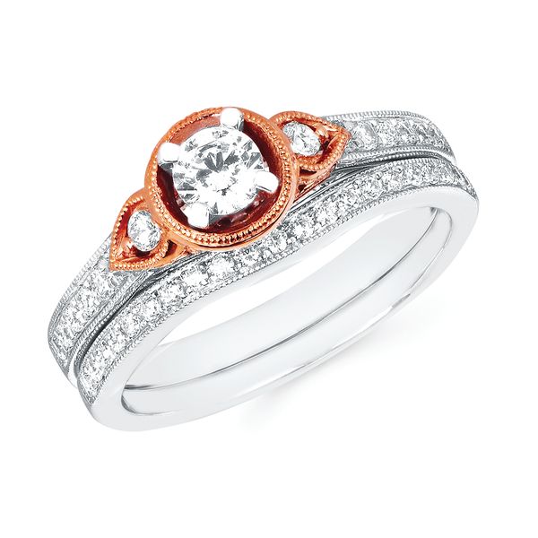 14k White & Rose Gold Bridal Set Graham Jewelers Wayzata, MN