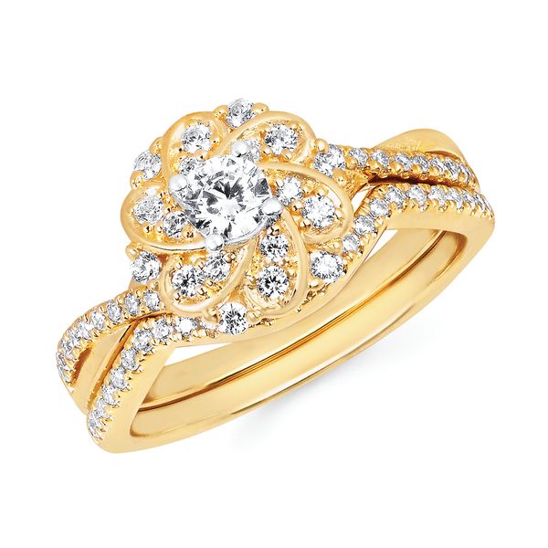 14k Yellow & White Gold Bridal Set Morin Jewelers Southbridge, MA