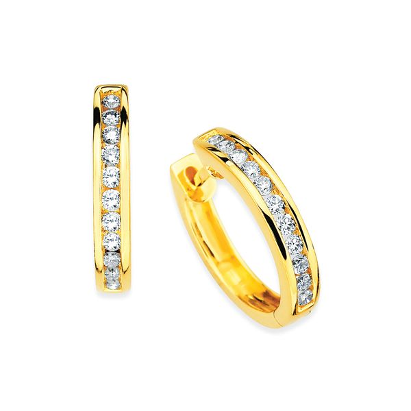 14k Yellow Gold Diamond Earrings Karadema Inc Orlando, FL