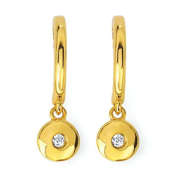 14k Yellow Gold Diamond Earrings Adler's Diamonds Saint Louis, MO