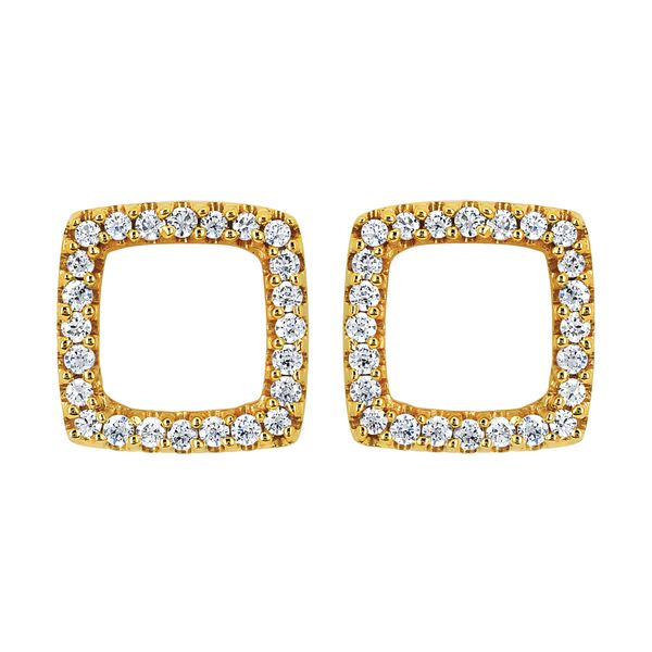 14k Yellow Gold Diamond Earrings Adler's Diamonds Saint Louis, MO