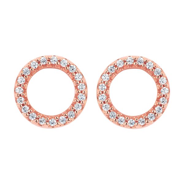 14k Rose Gold Diamond Earrings Scirto's Jewelry Lockport, NY