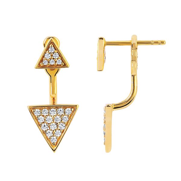 14k Yellow Gold Diamond Earrings Karadema Inc Orlando, FL