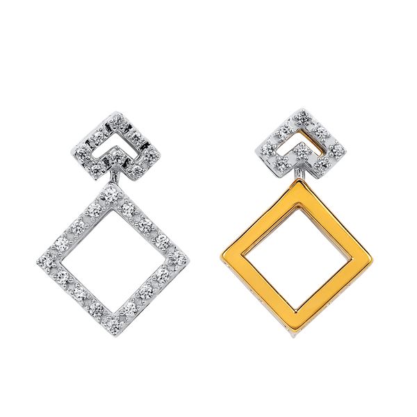 14k White & Yellow Gold Diamond Earrings Michael's Jewelry Center Dayton, OH
