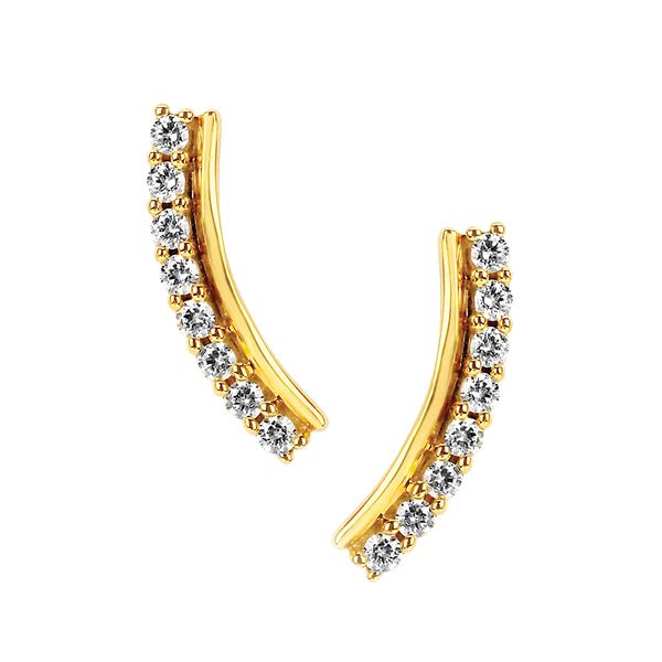10k Yellow Gold Diamond Earrings Karadema Inc Orlando, FL