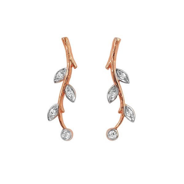 14k Rose Gold Diamond Earrings Morin Jewelers Southbridge, MA