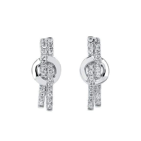 14k White Gold Diamond Earrings Morin Jewelers Southbridge, MA