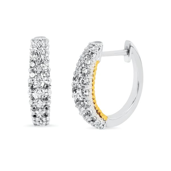 14k White & Yellow Gold Diamond Earrings Nesemann's Diamond Center Plymouth, WI