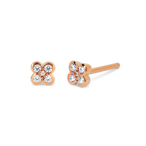 10k Rose Gold Diamond Earrings Morin Jewelers Southbridge, MA