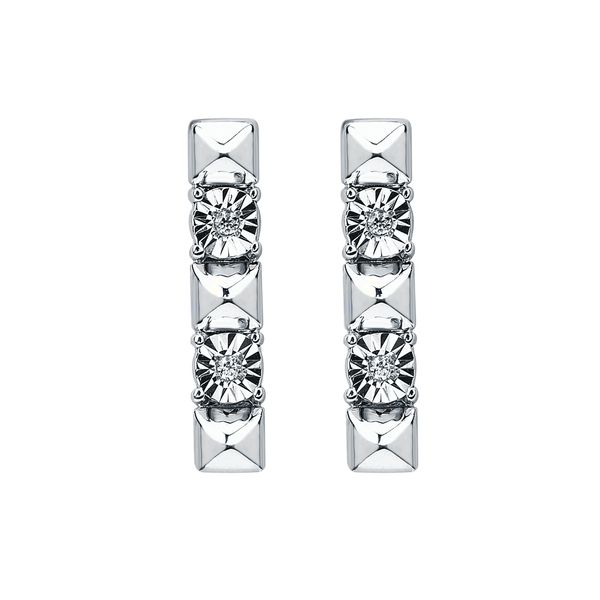 Sterling Silver Diamond Earrings Morin Jewelers Southbridge, MA