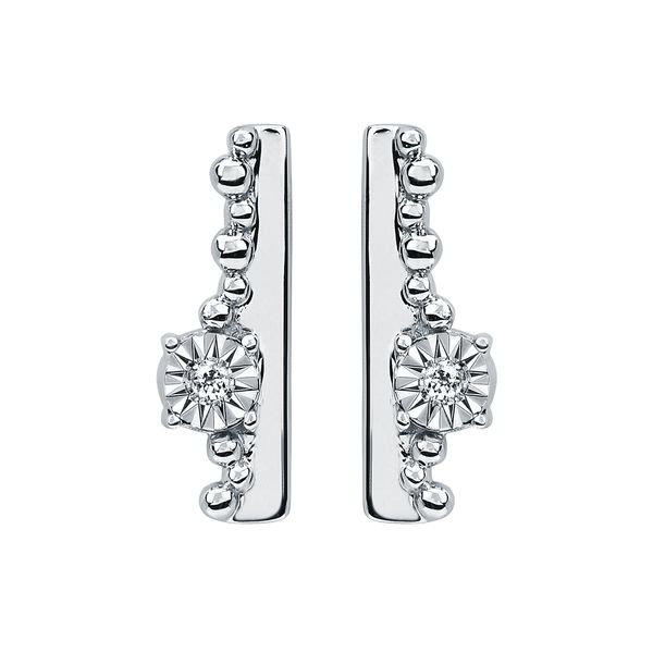 Sterling Silver Diamond Earrings Scirto's Jewelry Lockport, NY