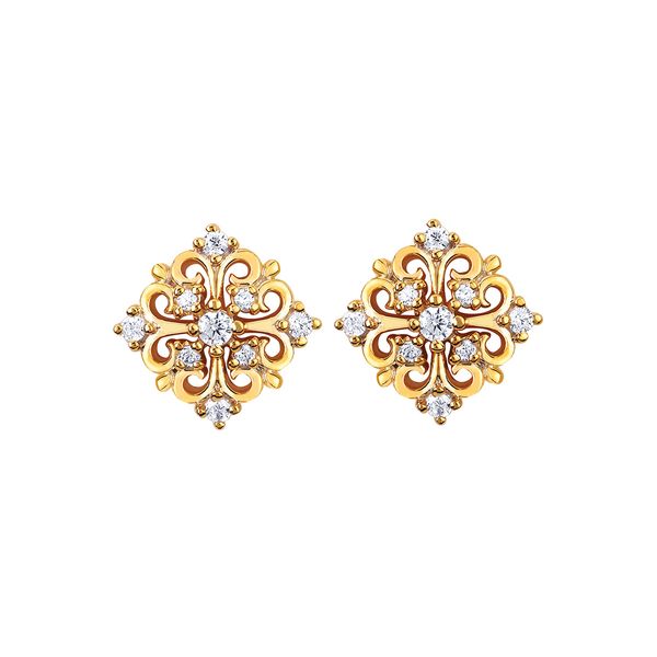 14k Yellow Gold Diamond Earrings Michael's Jewelry Center Dayton, OH