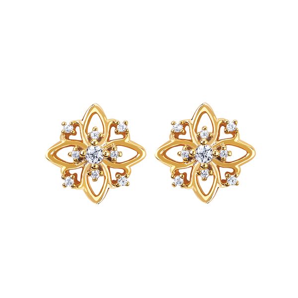 14k Yellow Gold Diamond Earrings Trenton Jewelers Ltd. Trenton, MI