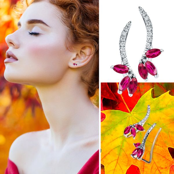 14k White Gold Gemstone Earrings Image 4 Morin Jewelers Southbridge, MA
