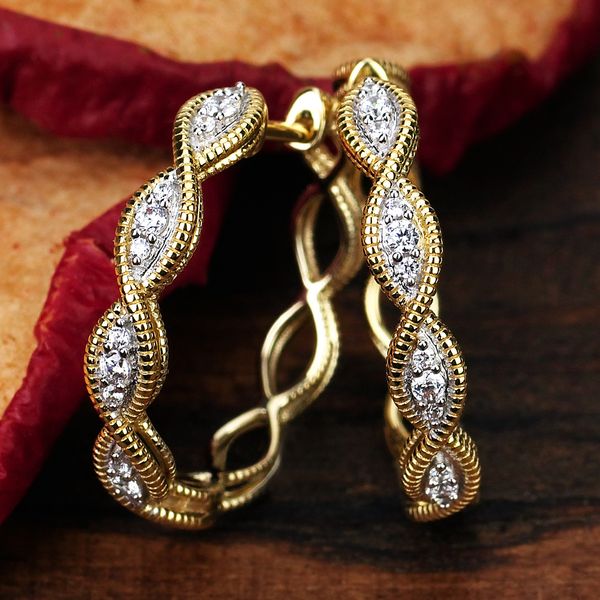 14k Yellow Gold Hoop Earrings Image 2 Morin Jewelers Southbridge, MA