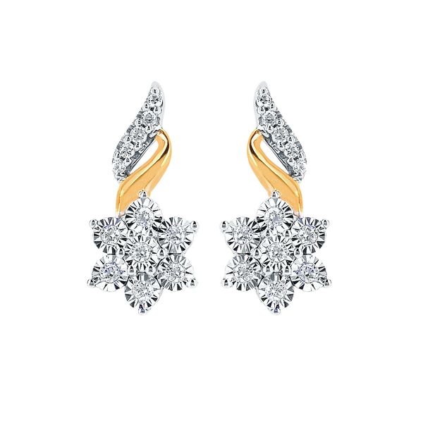14k White & Yellow Gold Diamond Earrings Morin Jewelers Southbridge, MA
