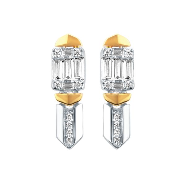 14k White & Yellow Gold Diamond Earrings Arnold's Jewelry and Gifts Logansport, IN