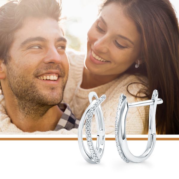 14k White Gold Diamond Earrings Image 2 Karadema Inc Orlando, FL