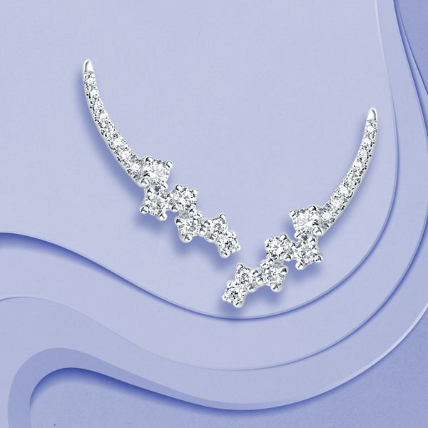 14k White Gold Diamond Earrings Image 3 Karadema Inc Orlando, FL
