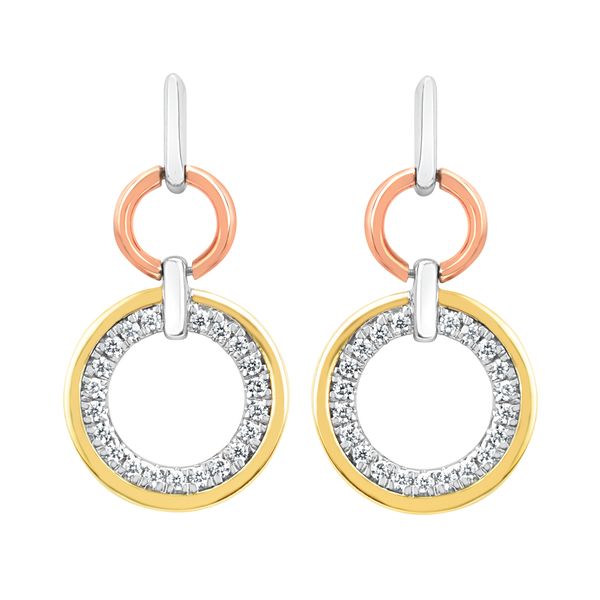 14k White, Rose & Yellow Gold Diamond Earrings Nesemann's Diamond Center Plymouth, WI