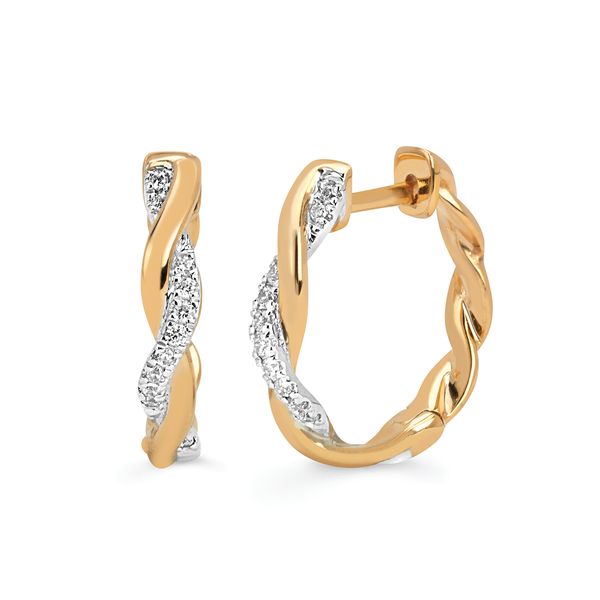14k Yellow & White Gold Hoop Earrings Morin Jewelers Southbridge, MA