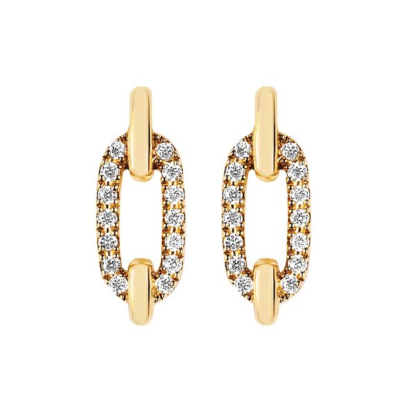 14k Yellow Gold Diamond Earrings Engelbert's Jewelers, Inc. Rome, NY