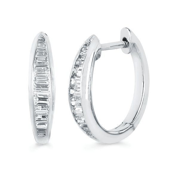 10k White Gold Hoop Earrings Morin Jewelers Southbridge, MA