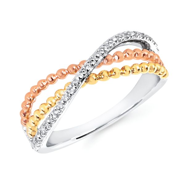 14k White, Rose & Yellow Gold Fashion Ring Arthur's Jewelry Bedford, VA