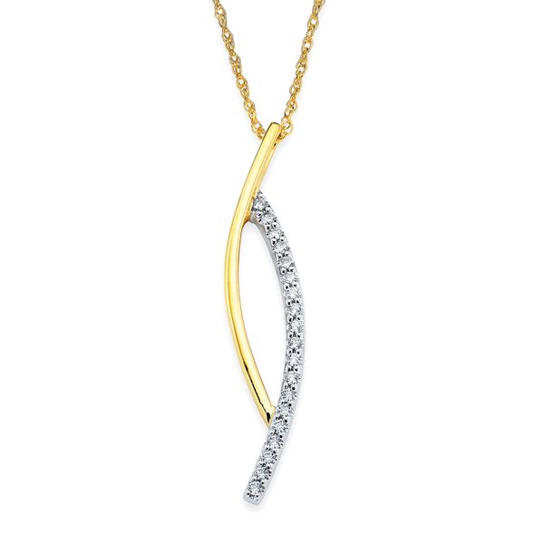 14k Yellow & White Gold Diamond Pendant Engelbert's Jewelers, Inc. Rome, NY