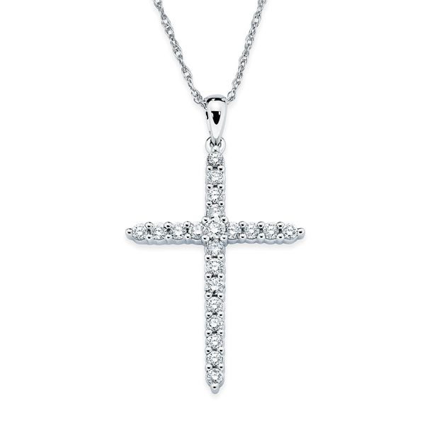 14k White Gold Diamond Cross Timmreck & McNicol Jewelers McMinnville, OR