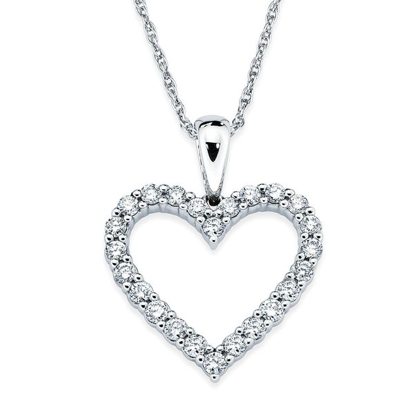 14k White Gold Heart Pendant Morin Jewelers Southbridge, MA