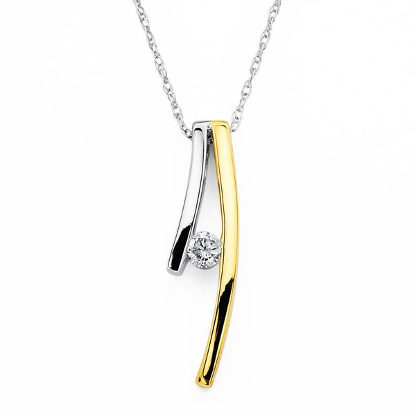 14k White & Yellow Gold Diamond Pendant Arnold's Jewelry and Gifts Logansport, IN