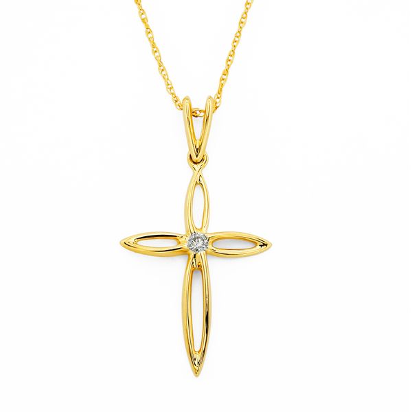 14k Yellow Gold Diamond Cross J. Anthony Jewelers Neenah, WI