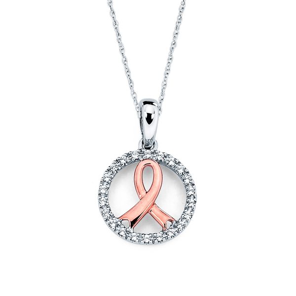14k White & Rose Gold Diamond Pendant Timmreck & McNicol Jewelers McMinnville, OR
