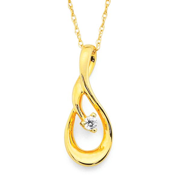 14k Yellow Gold Diamond Pendant Karadema Inc Orlando, FL