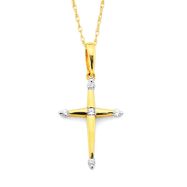 14k Yellow Gold Diamond Cross Karadema Inc Orlando, FL