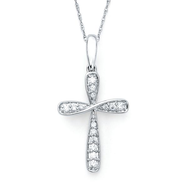 14k White Gold Diamond Cross Morin Jewelers Southbridge, MA