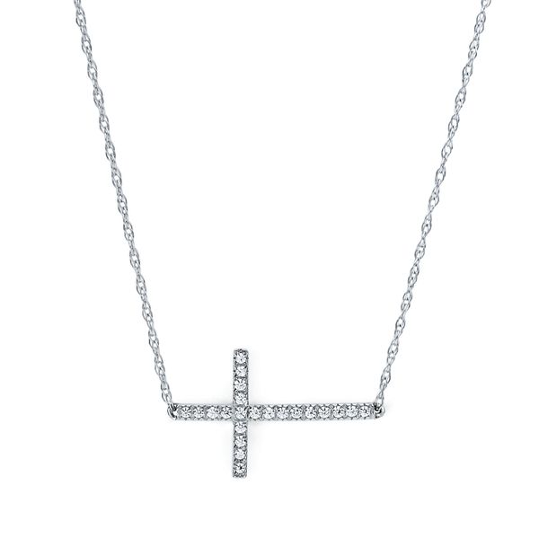 14k White Gold Diamond Cross Morin Jewelers Southbridge, MA